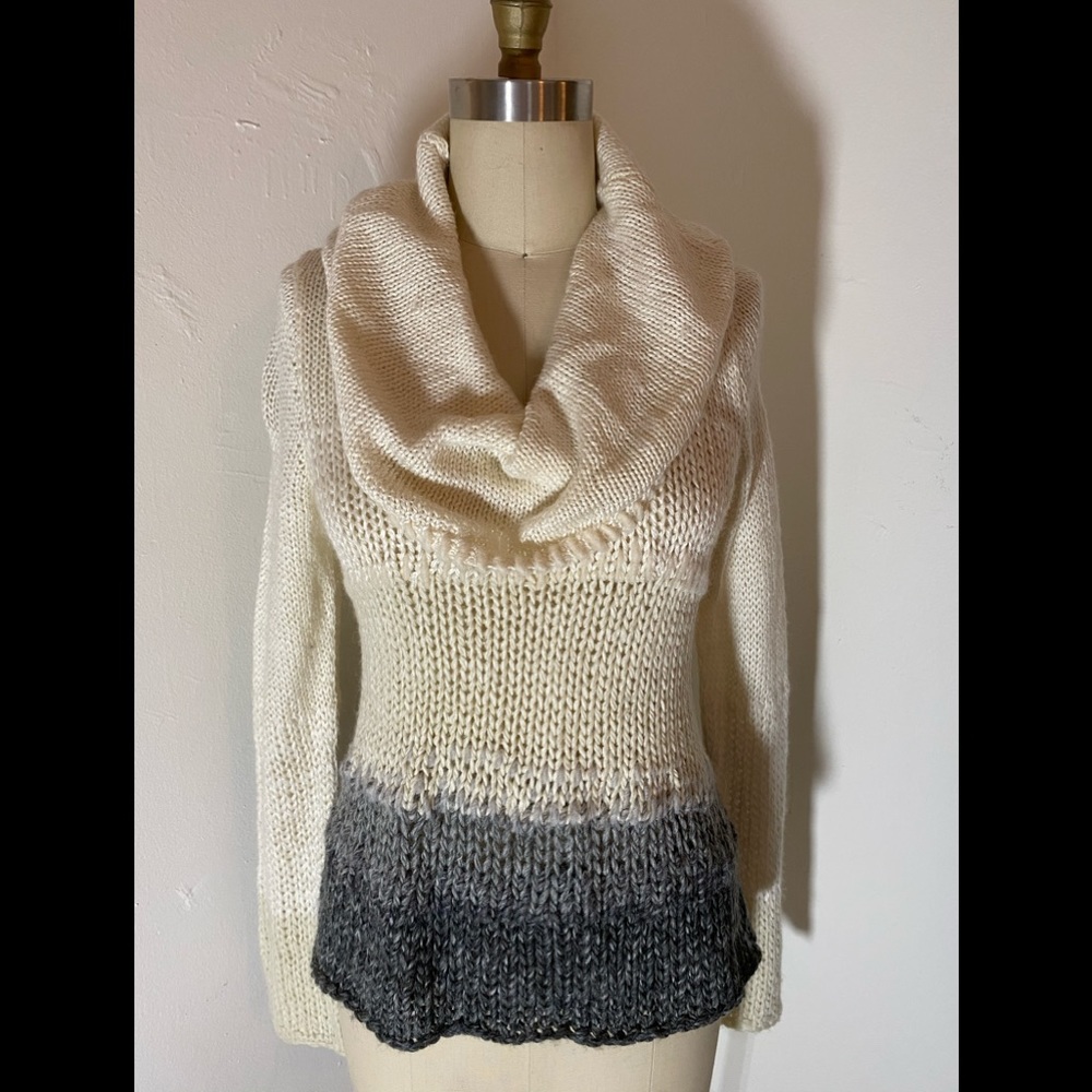 Anthropologie ombré cream to gray sweater